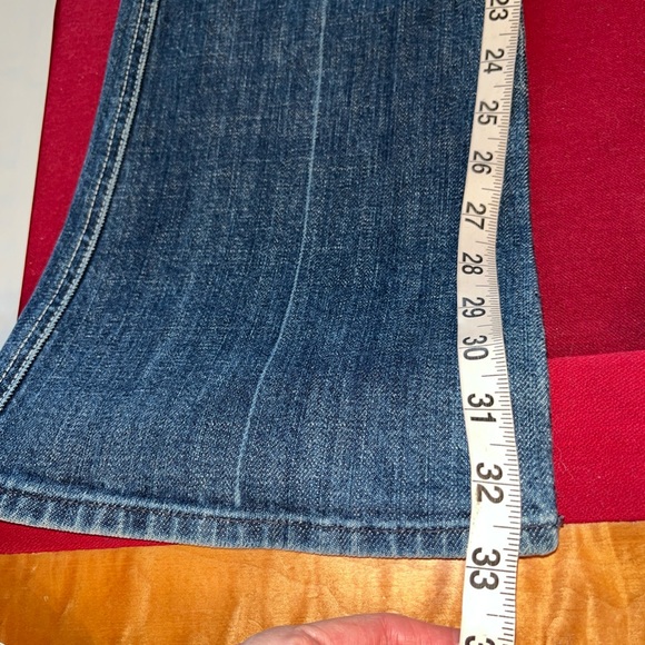 7 for all Mankind "A Pocket”Bootcut blue Jeans Frayed Cuff Flared Cotton size 28 - Picture 6 of 13